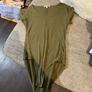 Ribbed, army green, onesie tshirt from Forever 21